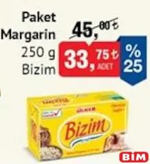 ÜLKER BİZİM PAKET MARGARİN 250 G fiyat ve kampanya bilgisi